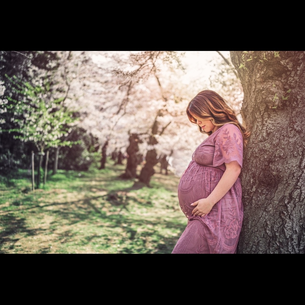 Pink blush M maternity dress, blush